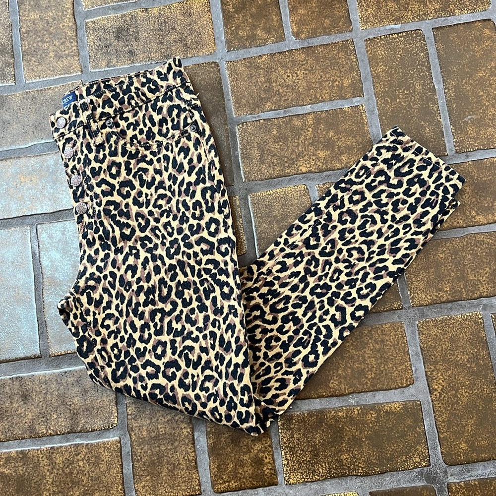 J. Crew Leopard Print 9” High-Rise Button Fly Skinny